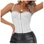 Pealike Nữ Spaghetti Dây Đeo Camisole Vest Crisscross Backless Boned Ren Crop