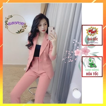 Set vest nữ RUBISPORT thời trang công sở thanh lịch, sang chảnh, Bộ vest nữ hàng thiết kế kiểu dáng trẻ trung