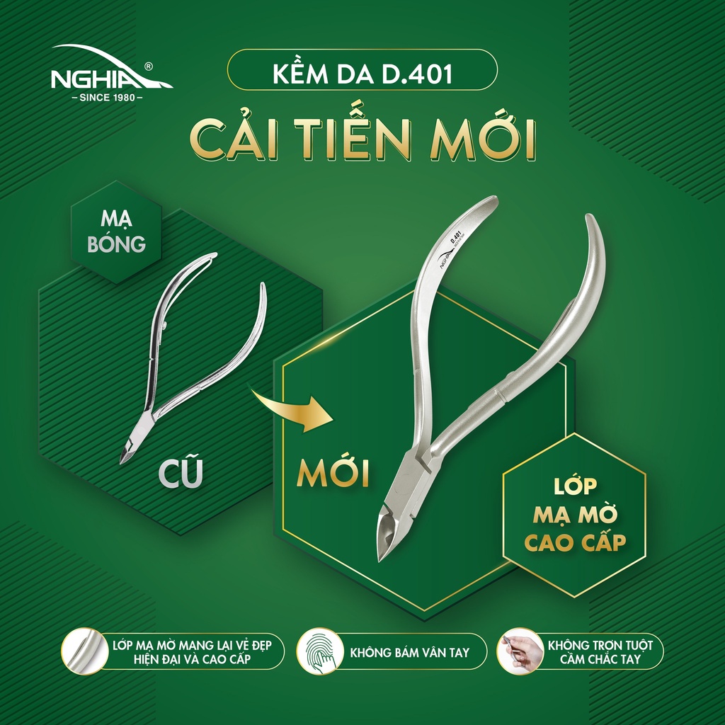 Ảnh Kềm Cắt Da Thép Chuyên Dụng KỀM NGHĨA D.401 (Mạ Mờ Không Bám Vân Tay) 3
