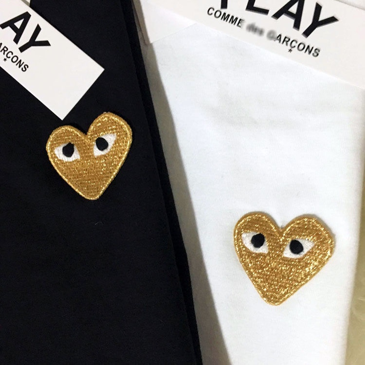 [Nhãn + tag] Áo thun unisex thêu tình yêu cổ điển PLAY chất lượng cao