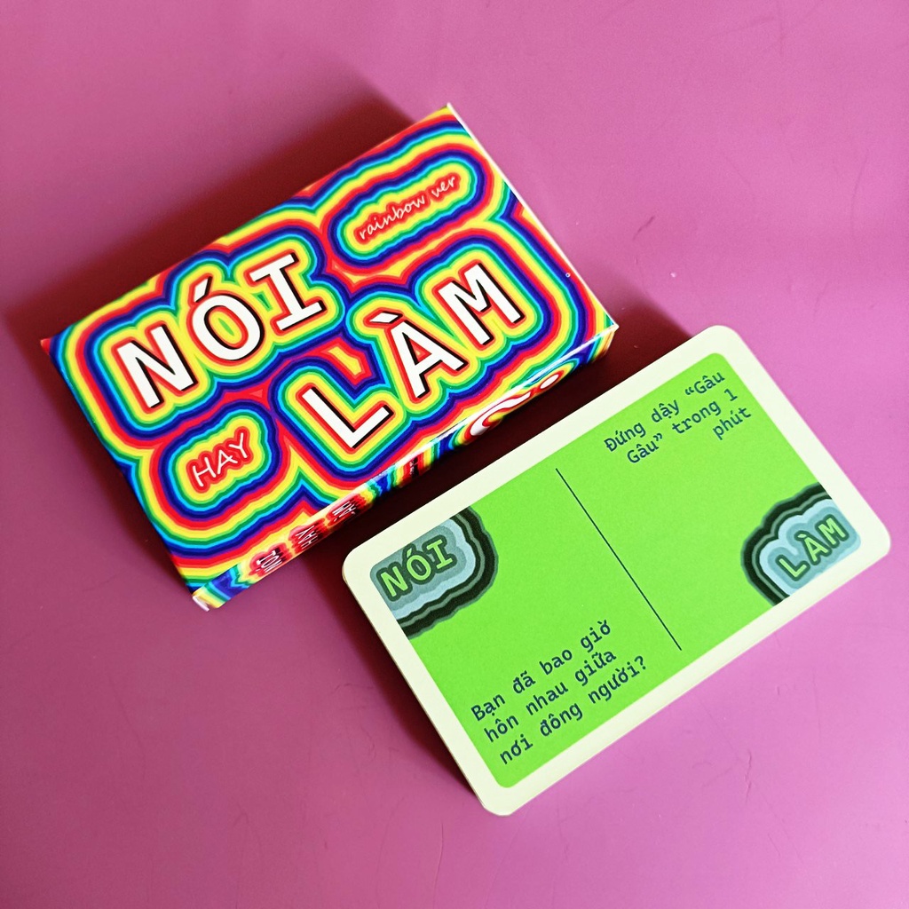 Bộ Bài Nói Hay Làm Rainbow Drinking Game Giấy Cứng Tiệc Tùng Gắn Kết Bạn Bè THE KAS