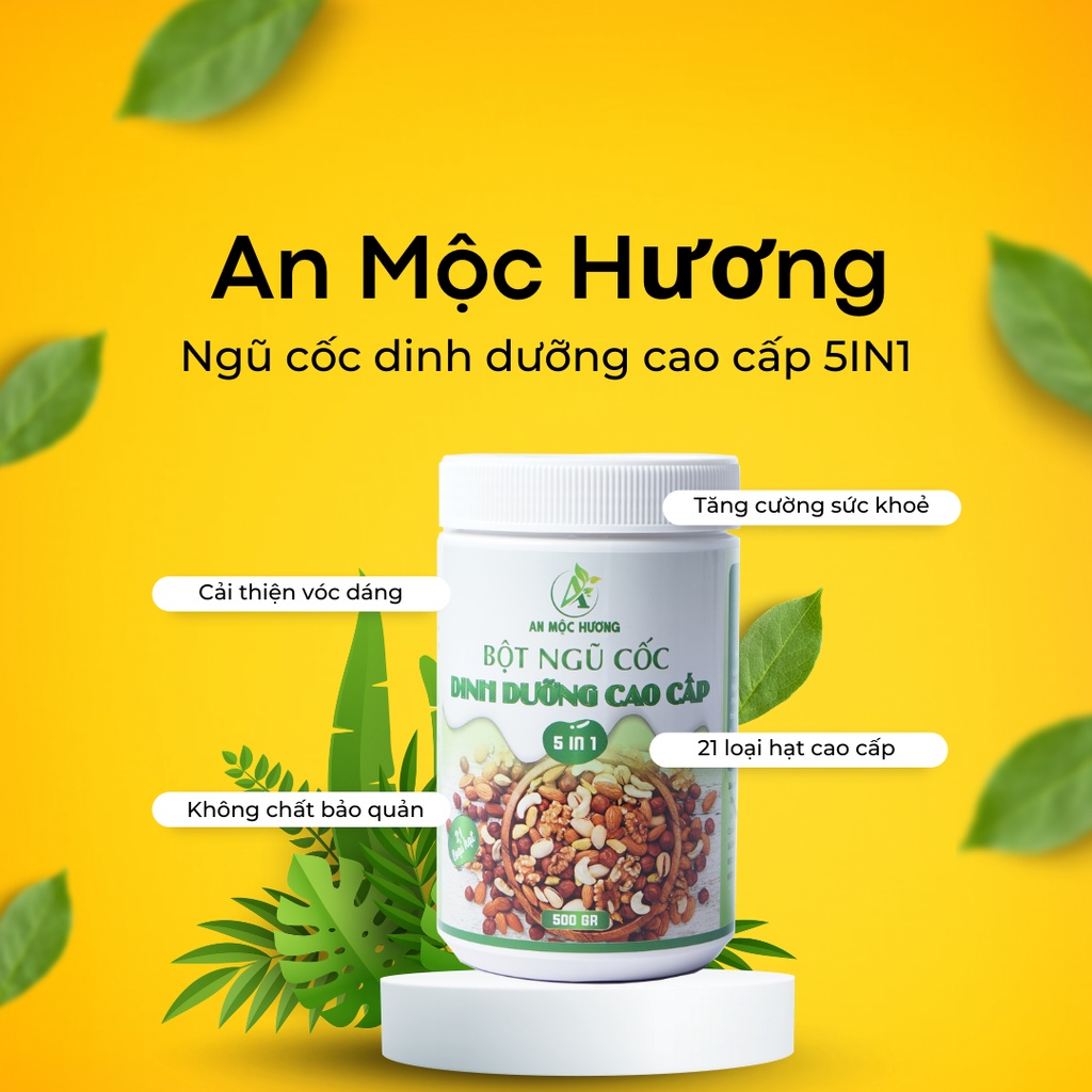 Combo 3 hộp bột ngũ cốc dinh dưỡng cao cấp 5IN1 An Mộc Hương (1.5kg)