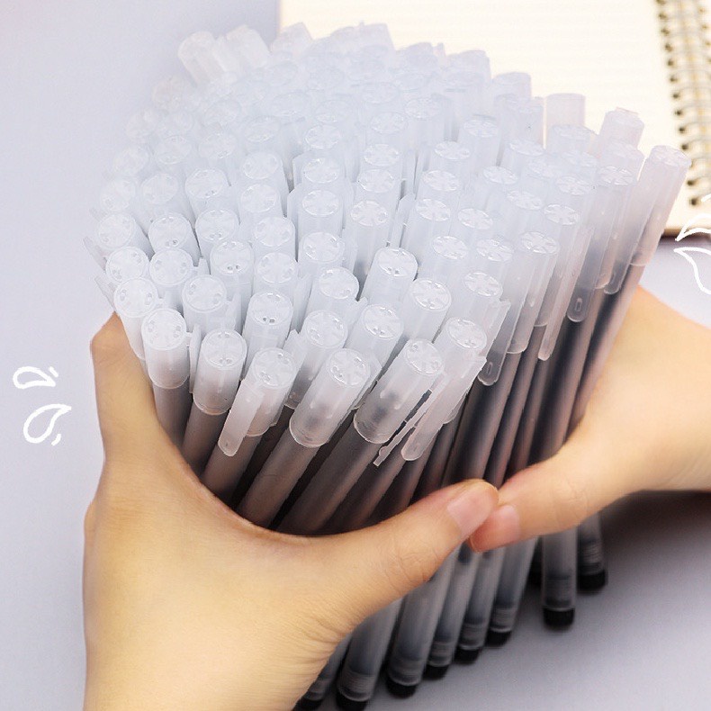 [Tặng kèm túi vải] Combo 20-50-100 Bút đen gel nhám xanh đỏ đen nhanh khô, giúp tránh tình trạng lem mực khi sử dụng