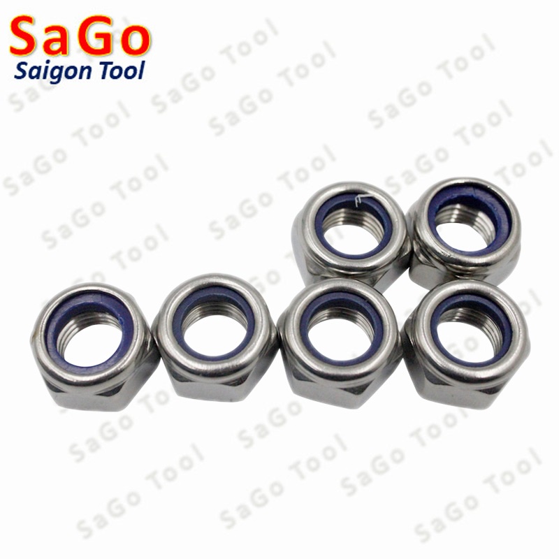 Đai Ốc, Tán Keo Chống Tháo Inox 304 M3, M4, M5, M6, M8, M10, M12 loại ...