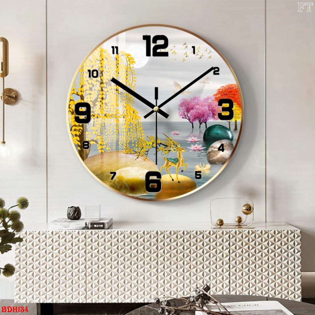 [Rẻ vô địch] Đồng Hồ Treo Tường Tráng Gương Kim Trôi Sang Trọng D30cm Và D60cm