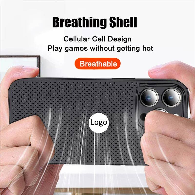 Ốp tản nhiệt lưới làm mát siêu mỏng cho iPhone 14 13 12 11 Pro Max Plus Thoáng khí mờ mỏng cứng chống sốc