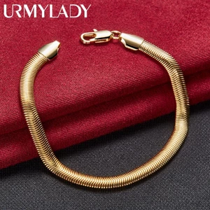 URMYLADY - Dây Chuyền/Vòng Tay Vàng 18K Phẳng, Quyến Rũ, Thích Hợp Cưới và Đính Hôn