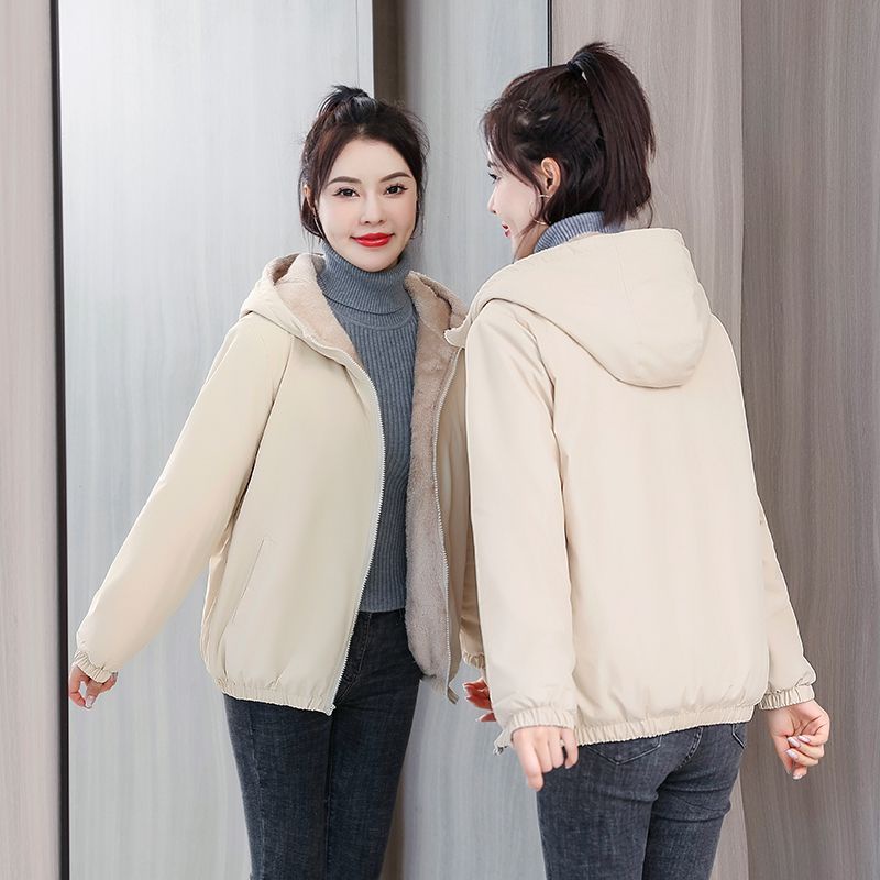 Áo Khoác Lót Lông Cừu Dày Dặn Ấm Áp Chống Thấm Nước Thời Trang Mùa Đông Chất Lượng Cao Cho Nữ