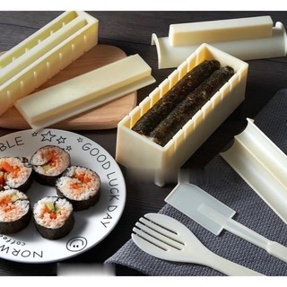 Bộ 10 Khuôn Làm Cơm Cuộn Lá Rong Biển Kimbap - Dụng Cụ Làm Sushi Nhựa Cao Cấp Hình Tim,Tròn,Chữ Nhật