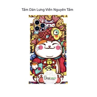 Tấm dán Skin Mặt Sau Mèo Thần Tài M07 FULL VIỀN Dành Cho 14prm,13prm , 12prm , 11prm , ip11 , ip12 , ip13 - FukiShop