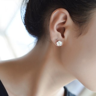 Khuyên Tai Bạc Ý 925 Hoa Mai Trắng