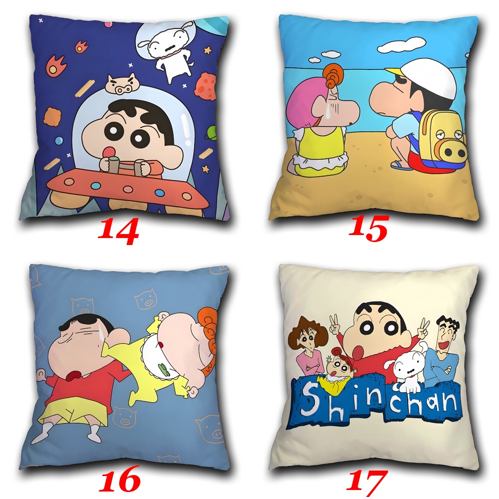 Vỏ Gối Polyester Một Mặt In Hình Cậu Bé Bút Chì Shin-chan Dễ Thương Trang Trí Nhà Cửa / Xe Hơi (Không Kèm Lõi)