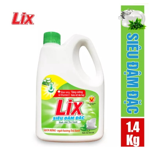 Ảnh Nước rửa chén LIX siêu đậm đặc hương trà xanh 1.4kg NT140 làm sạch dầu mỡ không hại da tay - Lixco Việt Nam 1