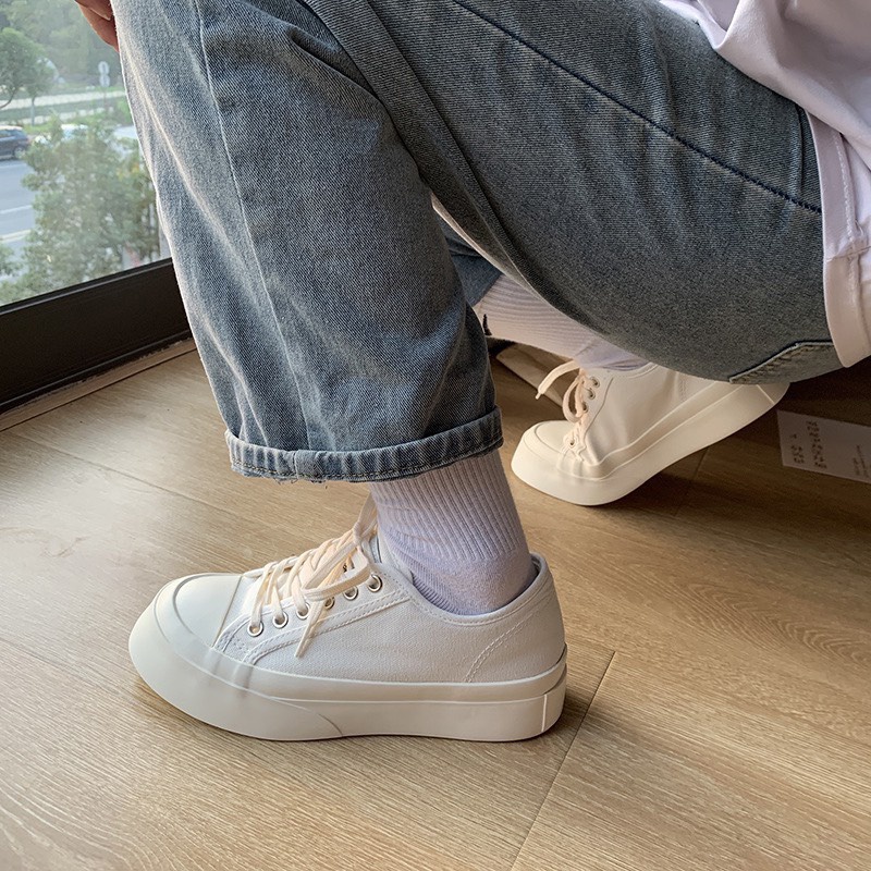 (Form to nên lùi 1size) Giày sneaker thể thao unisex vải canvas trơn đế độn bánh mì dáng basic G06_NT Shoes