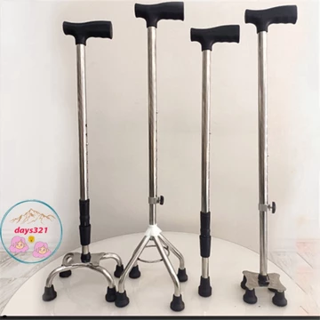 Gậy batoong 4 chân INOX Tập Đi - Gậy Chống Người Già [Chỉnh Cao Thấp Được]