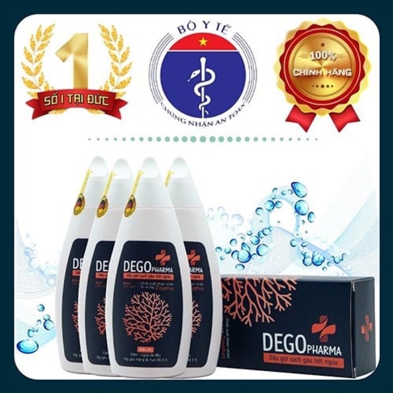 Combo 4 Dầu Gội Đầu DEGO PHARMA 80ml Dứt Điểm Gàu Ngứa Nấm Da Đầu & Viêm Da Tiết Bã