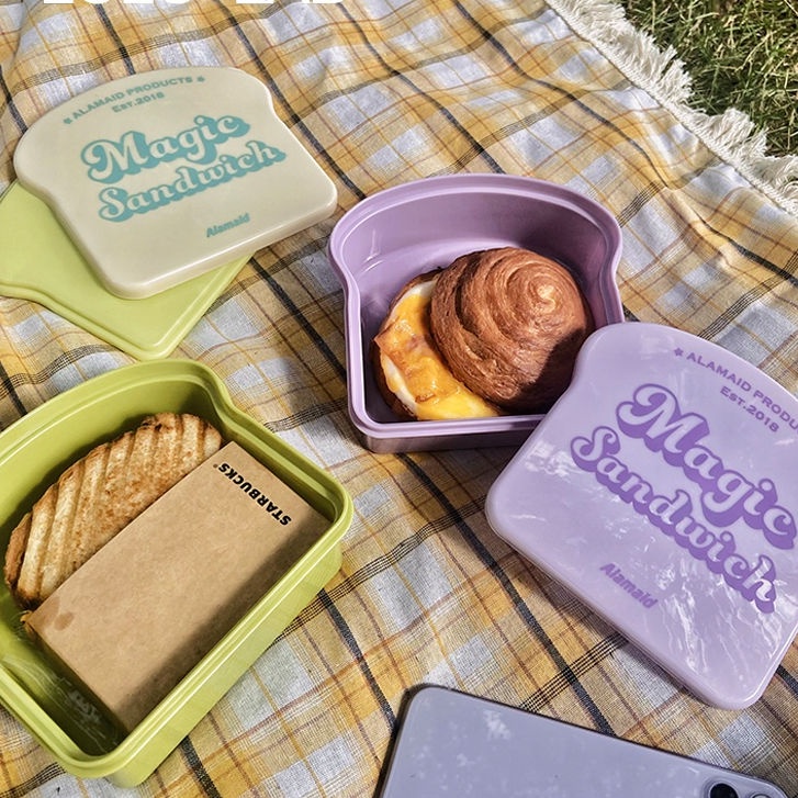 Hộp Đựng Bánh Sandwich Bằng Nhựa Tiện Dụng Cho Văn Phòng / Mang Đi Cắm Trại