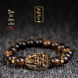 Vòng Tay Trầm Hương Mix Phật Bản Mệnh- Trầm Sánh Chìm - Trầm Hương Yên Lộc THYL041 Đủ Kích Thước Nam Nữ