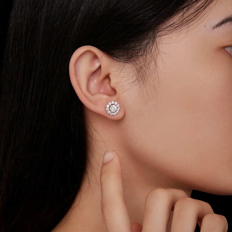 Bamoer Bông Tai bạc 925 0.5 ct vvs1 Cao Cấp Thời Trang Cho Nữ MSE010