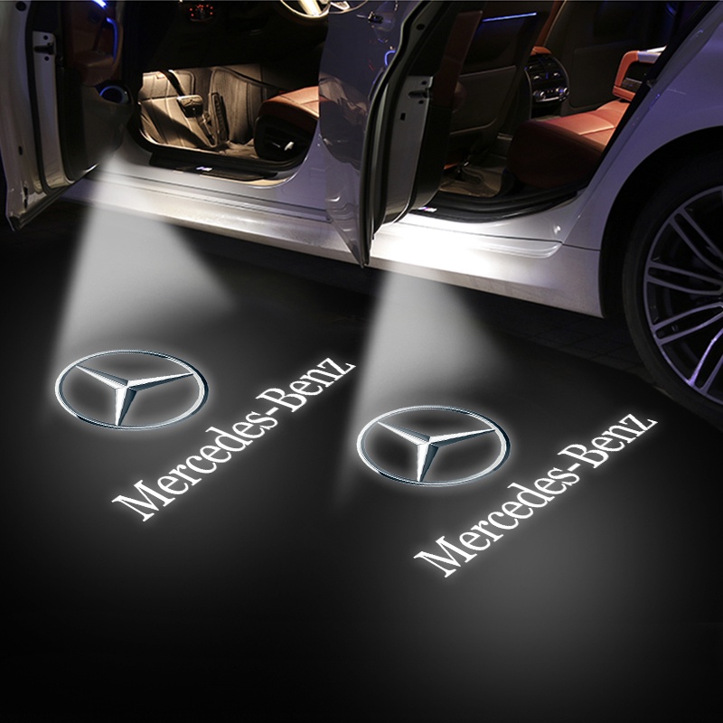 1 Đèn LED Chiếu Logo Chào Mừng Gắn Cửa Xe Hơi Mercedes Benz Class W212 W211 W210 W203 W204 W205 CLA GLK CLS A C E Class