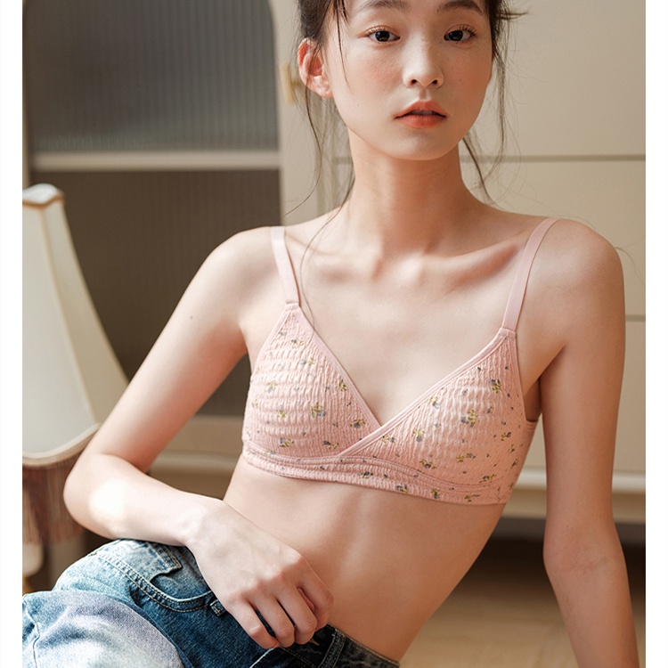 Áo Ngực Cotton 3 / 4 Cúp Chữ V Không Gọng Không Đường May Gợi Cảm Cho Nữ