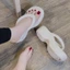 Dép Nữ Xỏ Ngón Cao Su Non Quai Phồng Cao 5cm Đế Dày Đúc Đi Mưa -Trinh Lê Shop Giày Dép
