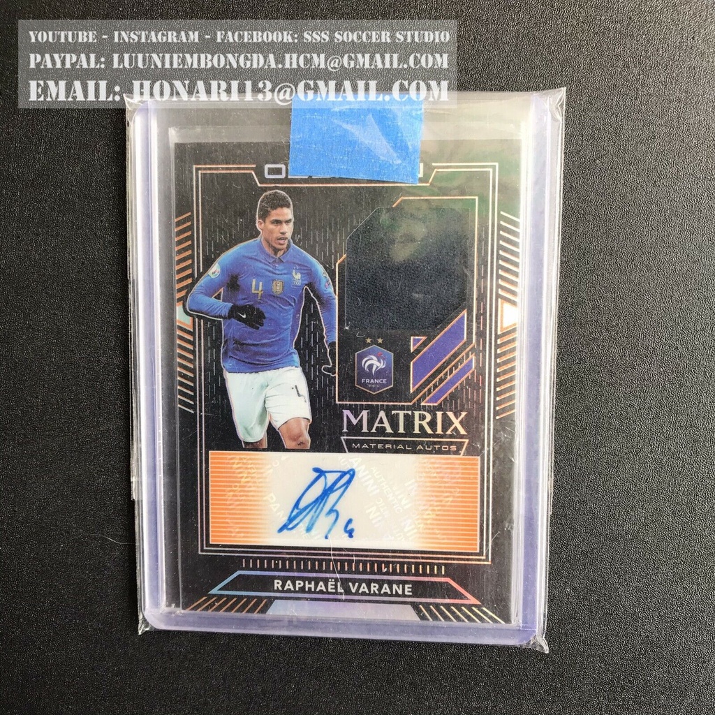 Thẻ cầu thủ chữ ký Raphael Varane /50 France Matrix Material Auto ...