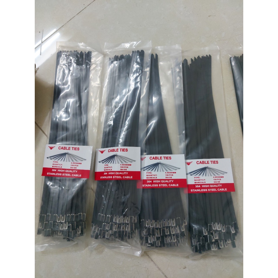 Dây rút inox 304 phủ nhựa KT 4.6x300mm (1 bịch =100 sợi) | Shopee Việt Nam
