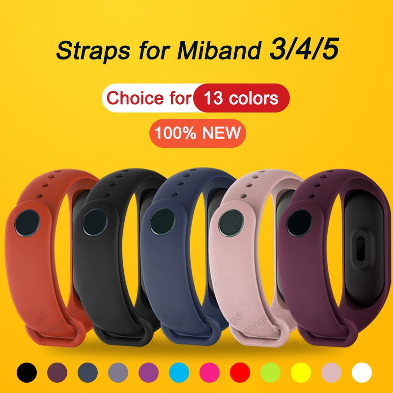 Vòng tay thay thế dây đeo silicon cho Xiaomi Mi Band 3/4/5/6/7/8/9/10, tương thích Miband 3/4/5