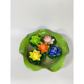 Hoa sen thả bát bông hoa bằng xốp thả nổi trong bát sen thờ cúng bày trí ban thờ thần tài