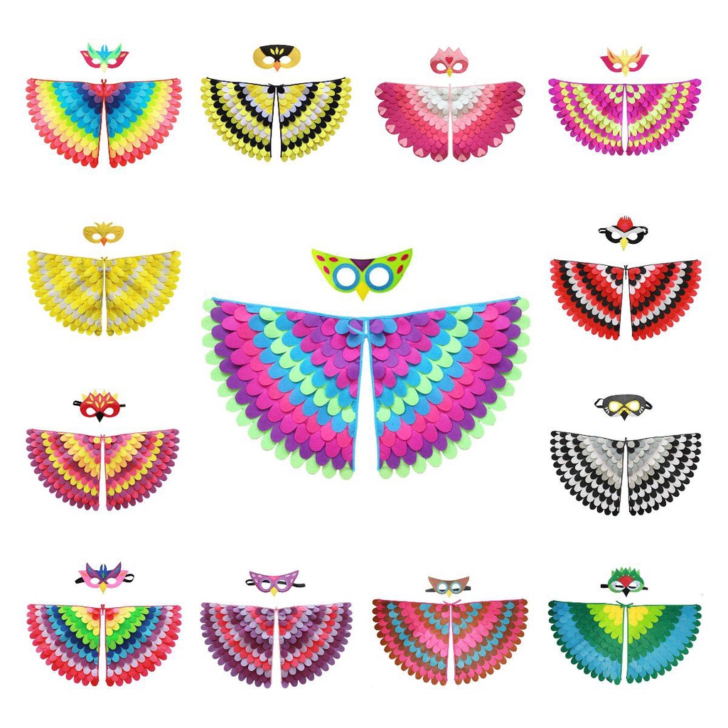 Trang Phục Halloween Chim Cánh W Mặt nạ Trẻ Em Trang Phục Động Vật Lạ Mắt Cosplay