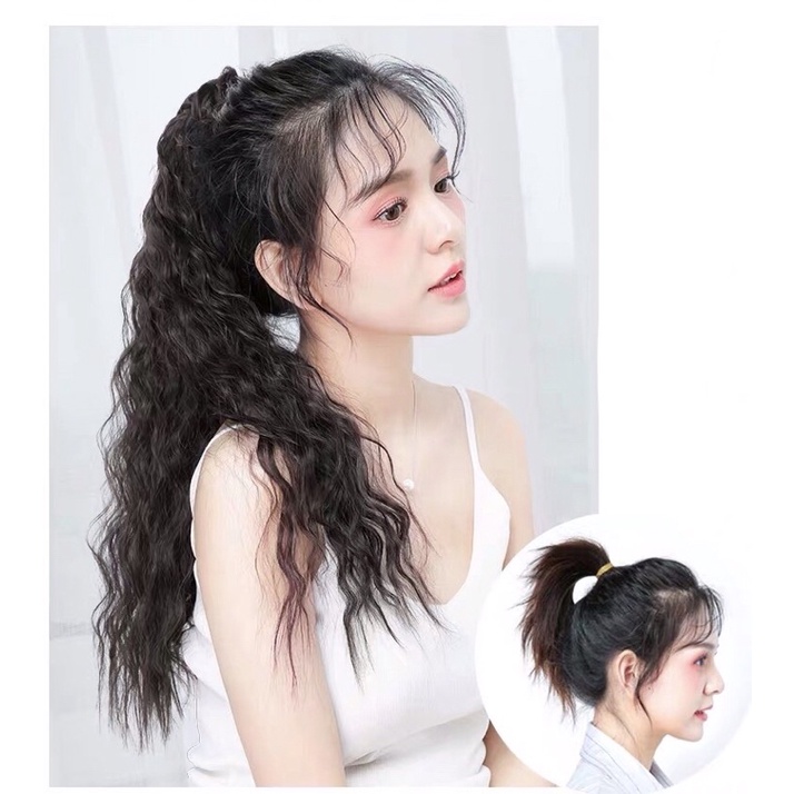 [SHOP ĐẶC BIỆT] BUỘC TÓC GIẢ SÓNG NƯỚC CÓ CÀI VÀ DÂY BUỘC