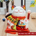 Tượng Mèo Thần Tài Ngũ Phúc Lâm Môn Vẫy Tay Chiêu Tài Lộc Bằng Gốm Sứ - MẪU & MÀU GIAO NGẪU NHIÊN — ảnh 5