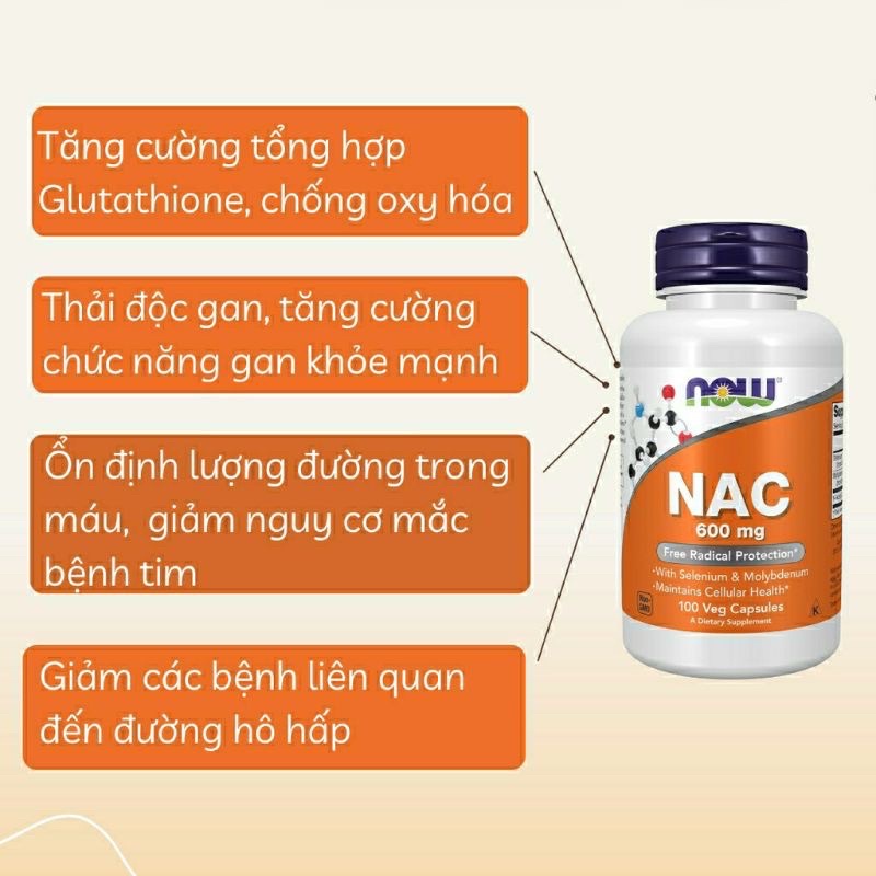 [Date 5/2027] Viên giải độc gan, trắng da Nac 600mg- 1000mg | Shopee ...