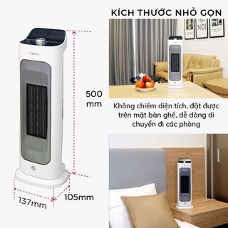 Quạt sưởi gốm để bàn FUJIHOME FH1000 Nhỏ gọn - Làm ấm nhanh - 2 chế độ sưởi - Tiết kiệm điện