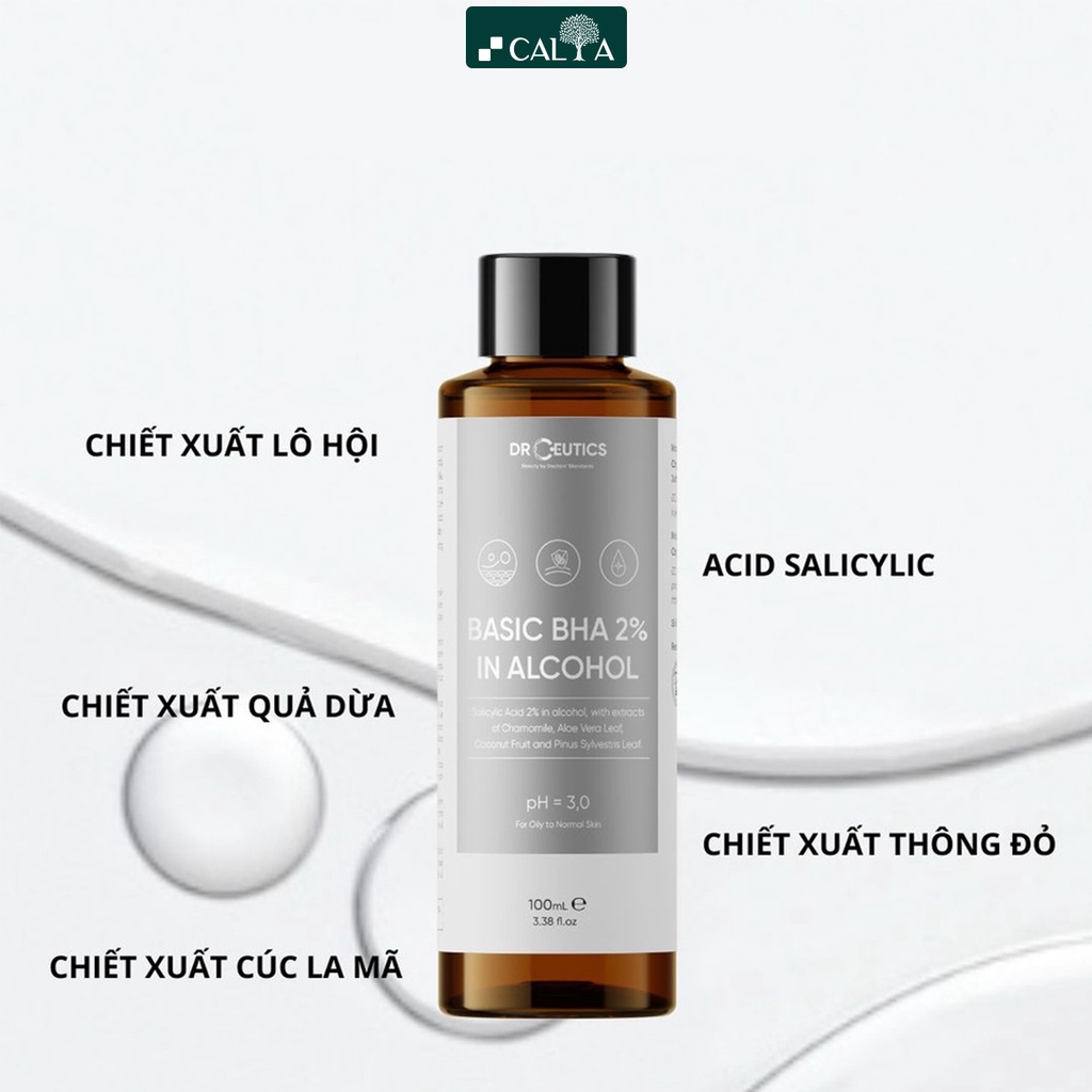 Ảnh Dung Dịch Tẩy Tế Bào Chết DrCeutics Basic BHA 2% In Alcohol Nền Cồn, Thu Nhỏ Lỗ Chân Lông 100ml 3