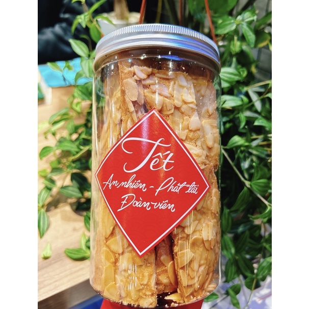 Bánh ngói hạnh nhân giòn hộp 200g siêu hạt - Chia Bakery