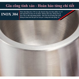 Cối chày Inox 304 cao cấp chống nấm mốc, có nắp đậy