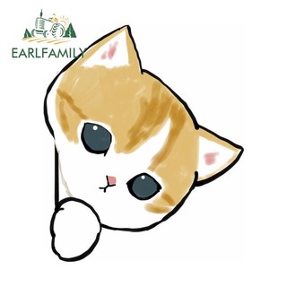 EARLFAMILY 13cm x 11cm Mèo Peeker Phụ Kiện Xe Hơi Decal Trunk Điều Hòa Không Khí Dán Laptop Graffiti Động Vật Dễ Thương Trang Trí