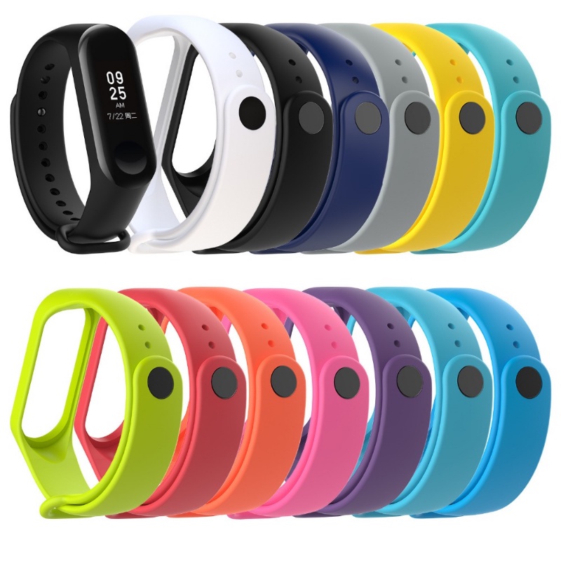 Vòng tay thay thế dây đeo silicon cho Xiaomi Mi Band 3/4/5/6/7/8/9/10, tương thích Miband 3/4/5