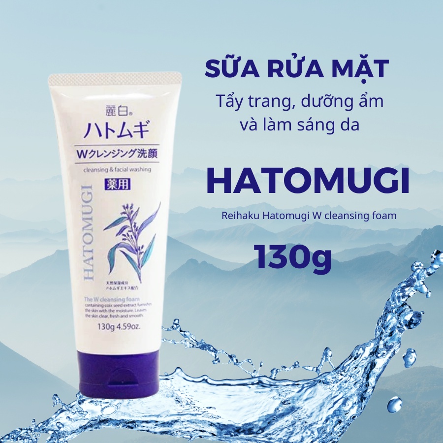 Ảnh Combo sữa tắm 800ml sữa rửa mặt 130g dưỡng ẩm làm trắng da Reihaku Hatomugi ý dĩ - Bahachiha 3
