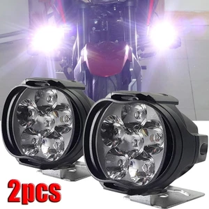 Set 2 Đèn Pha 6 Bóng LED Độ Sáng Cao Chống Nước Có Công Tắc Cho Xe Máy