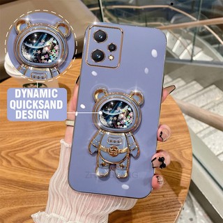 ốp lưng Realme 9 Realme 9 Pro Ốp Điện Thoại TPU silicone Mềm Mạ Điện 3D Có Giá Đỡ Hình Gấu Kim Tuyến Cho Realme 9 Realme 9 Pro
