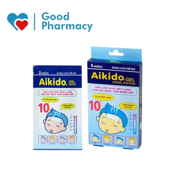 Miếng dán hạ sốt cho em bé Aikido Cool Patch chườm lạnh, giảm nóng nhanh và kéo dài, an toàn cho trẻ sơ sinh, trẻ nhỏ