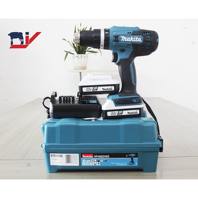 Máy khoan pin Makita HP488DWAE 2PIN 18V + 1 SẠC