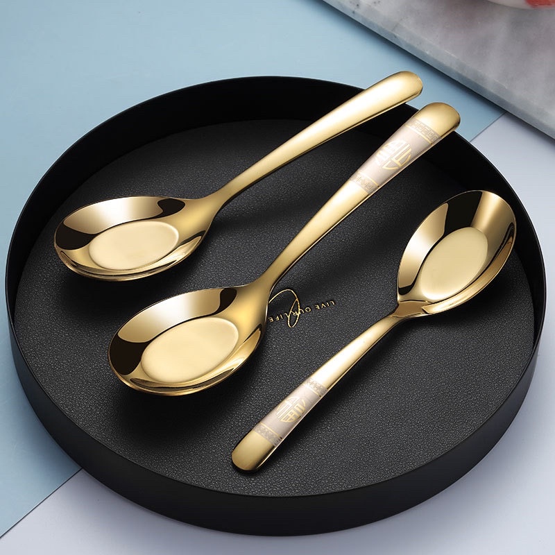 Muỗng thìa cơm phở súp chữ Phúc inox SU304 cao cấp - T189