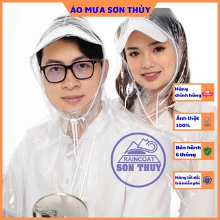 ( NHỰA DẺO )Áo mưa trong suốt 2 mũ Sơn Thủy , 1 mũ sơn thủy PVC freesize dobaohoso1