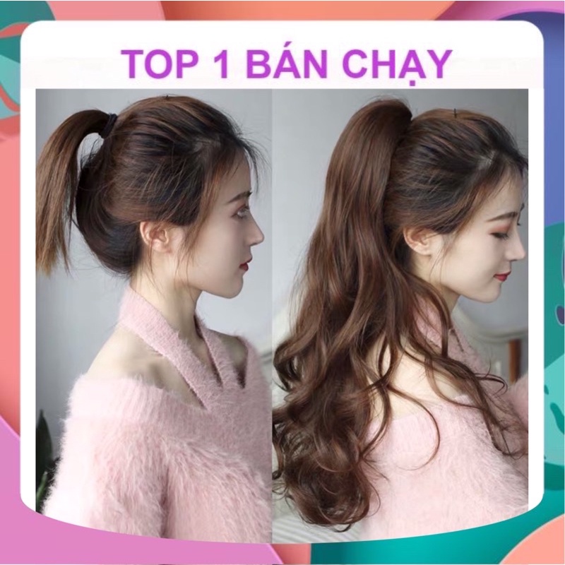 Tóc Kẹp Ngoạm Xoăn Dài Tự Nhiên – Tóc Giả Nữ Dày Mượt, Dễ Dùng Đi Làm Đi Tiệc