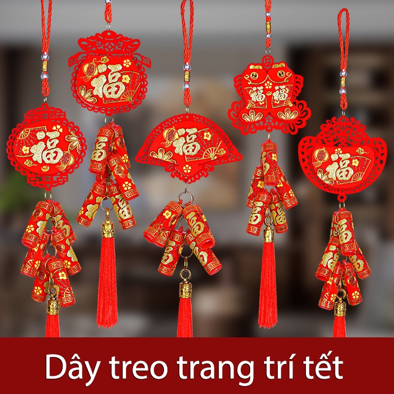 HCM] Dây Treo màu đỏ hoa văn trang trí Tết tuyệt đẹp 2024 | Shopee ...