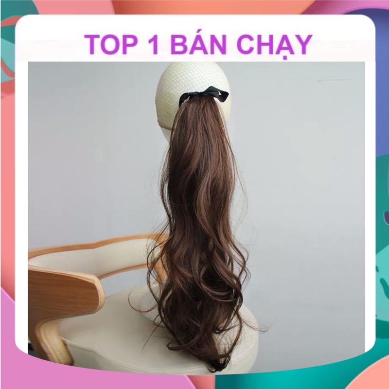 Cột Tóc Giả Xoăn Đuôi Dài Cao Cấp – Tóc Buộc Phồng Tự Nhiên Như Tóc Thật